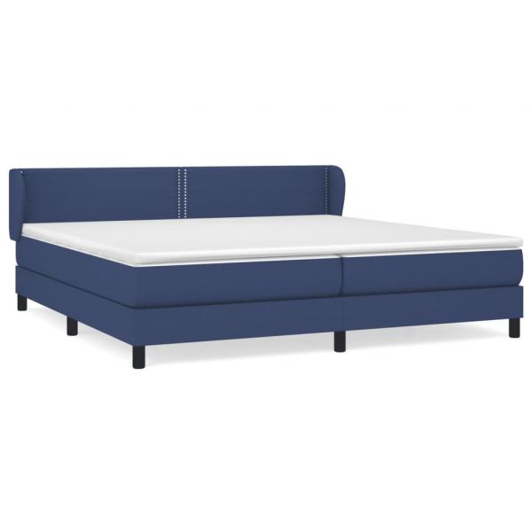 Boxspringbett mit Matratze Blau 200x200 cm Stoff
