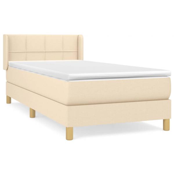 Boxspringbett mit Matratze Creme 80x200 cm Stoff