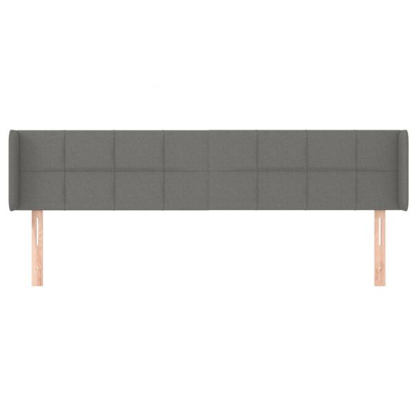 Kopfteil mit Ohren Dunkelgrau 203x16x78/88 cm Stoff