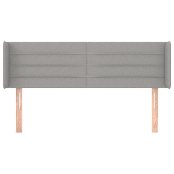 Kopfteil mit Ohren Hellgrau 147x16x78/88 cm Stoff