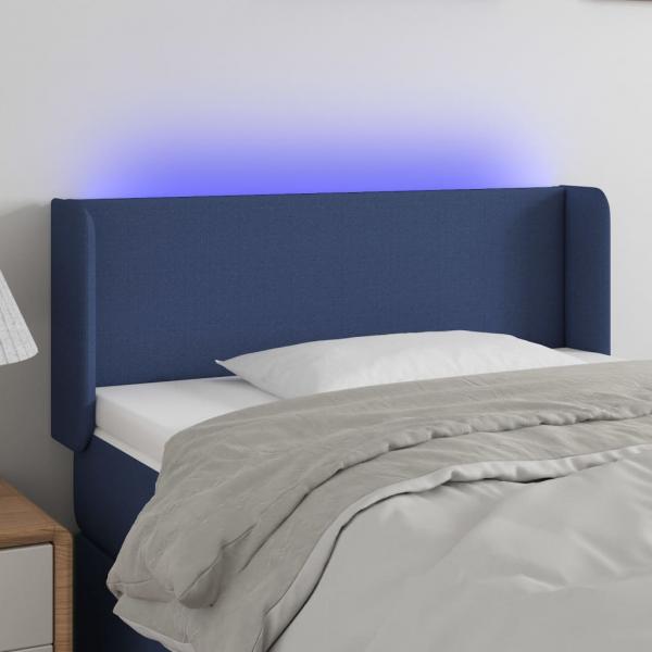 ARDEBO.de - LED Kopfteil Blau 93x16x78/88 cm Stoff