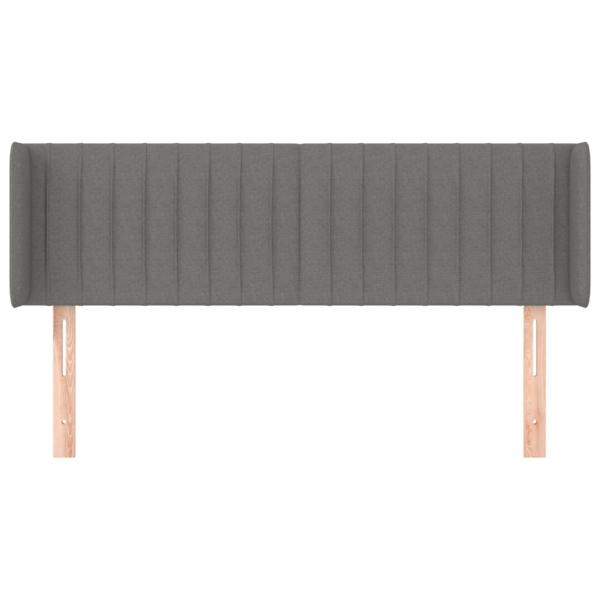 Kopfteil mit Ohren Dunkelgrau 147x16x78/88 cm Stoff