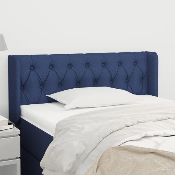 ARDEBO.de - Kopfteil mit Ohren Blau 103x16x78/88 cm Stoff