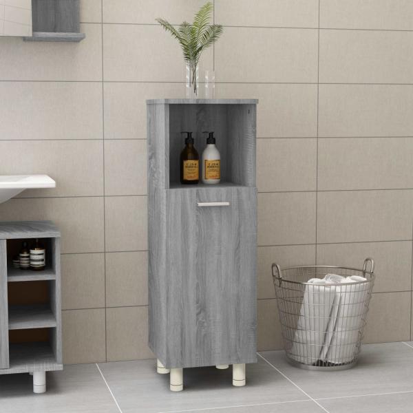 ARDEBO.de - Badschrank Grau Sonoma 30x30x95 cm Holzwerkstoff