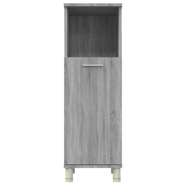 Badschrank Grau Sonoma 30x30x95 cm Holzwerkstoff