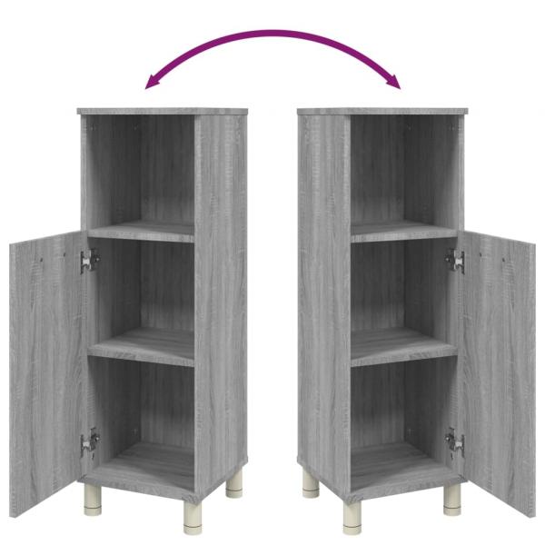 Badschrank Grau Sonoma 30x30x95 cm Holzwerkstoff