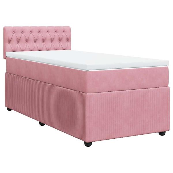 ARDEBO.de - Boxspringbett mit Matratze Rosa 90x190 cm Samt