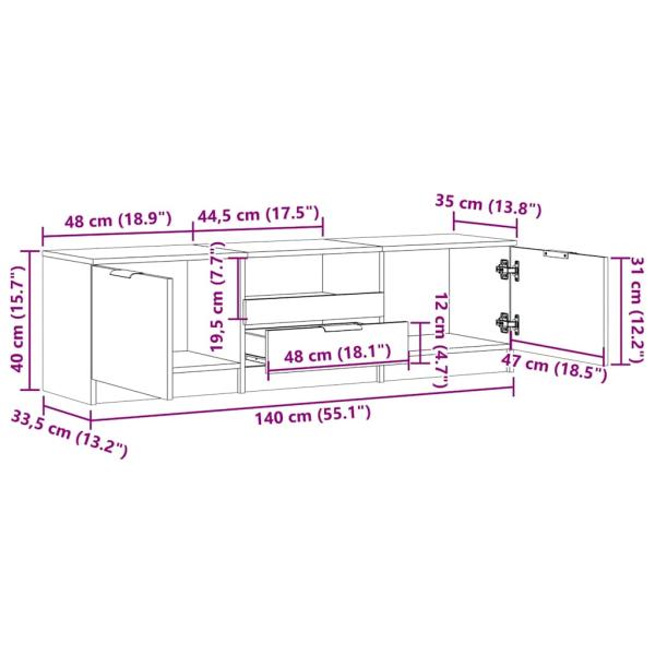 TV-Schrank Artisan-Eiche 140x35x40 cm Holzwerkstoff