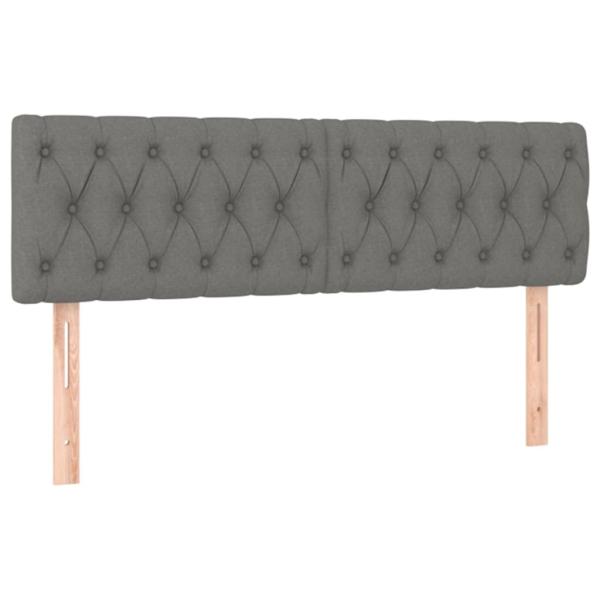 Boxspringbett mit Matratze Dunkelgrau 140x200 cm Stoff