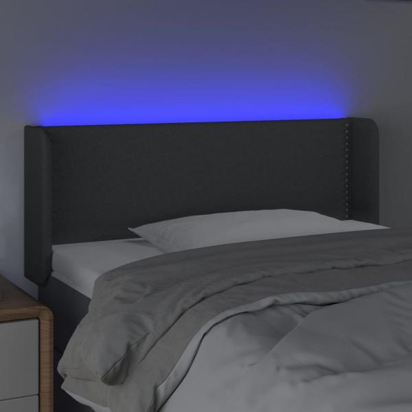 LED Kopfteil Dunkelgrau 83x16x78/88 cm Stoff