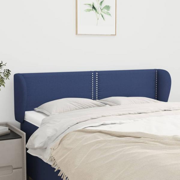 ARDEBO.de - Kopfteil mit Ohren Blau 147x23x78/88 cm Stoff