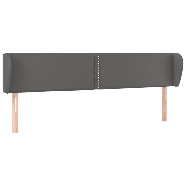 Kopfteil mit Ohren Grau 183x23x78/88 cm Kunstleder