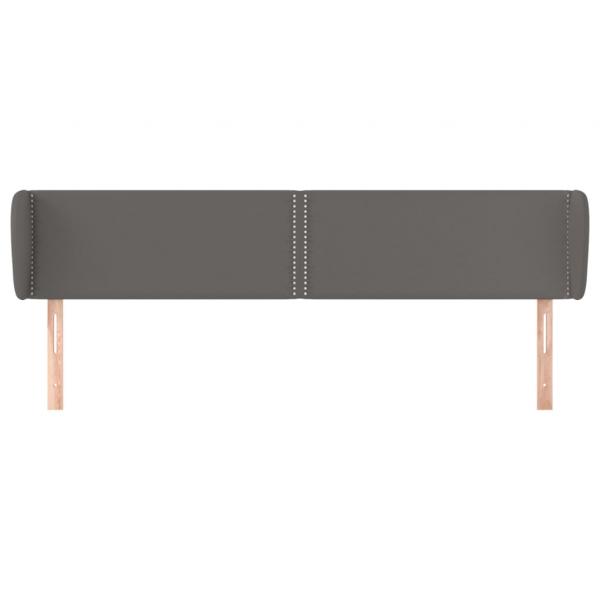 Kopfteil mit Ohren Grau 183x23x78/88 cm Kunstleder