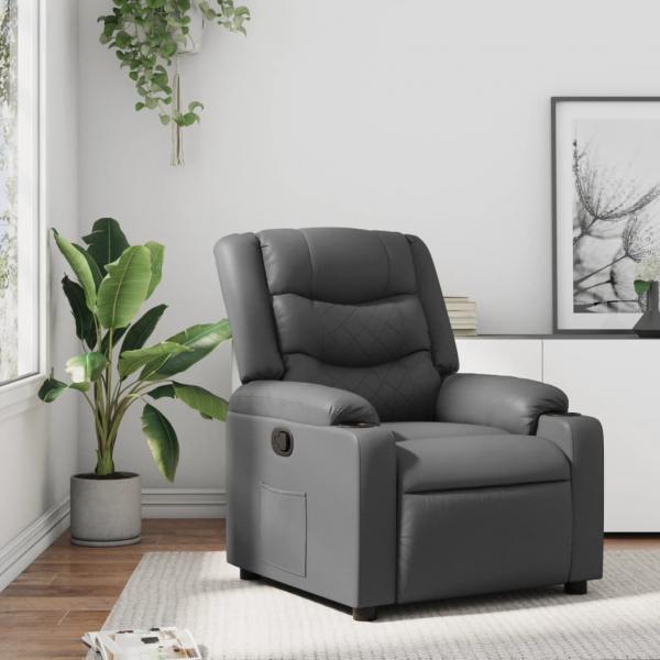 ARDEBO.de - Relaxsessel Grau Kunstleder