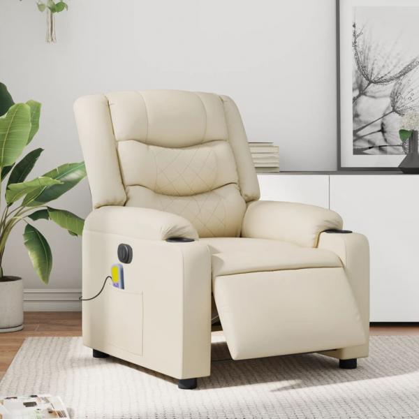 ARDEBO.de - Massagesessel Elektrisch Creme Kunstleder