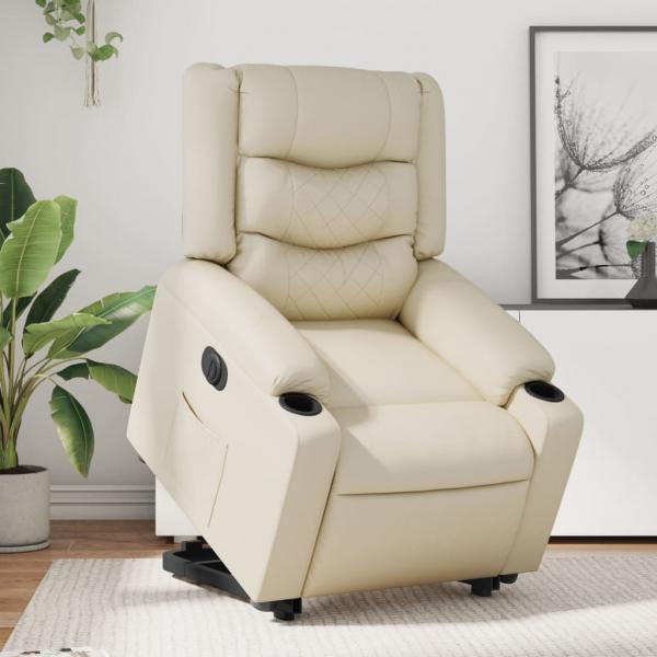 ARDEBO.de - Relaxsessel mit Aufstehhilfe Elektrisch Creme Kunstleder