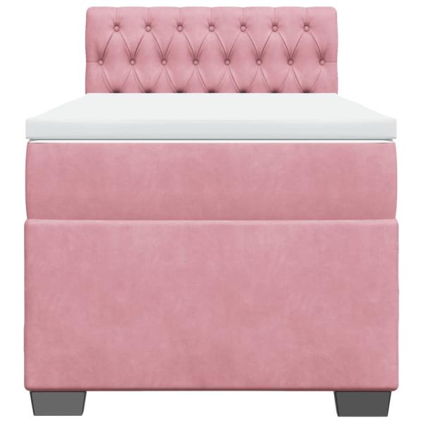 Boxspringbett mit Matratze Rosa 90x200 cm Samt