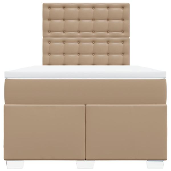 Boxspringbett Matratze Cappuccino-Braun 120x190 cm Kunstleder