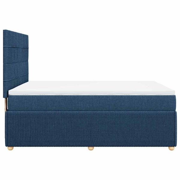 ARDEBO.de - Boxspringbett mit Matratze Blau 140x200 cm Stoff
