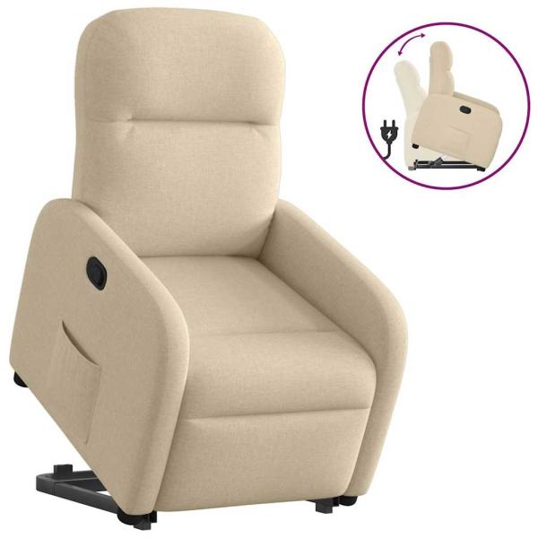 ARDEBO.de - Relaxsessel mit Aufstehhilfe Creme Stoff