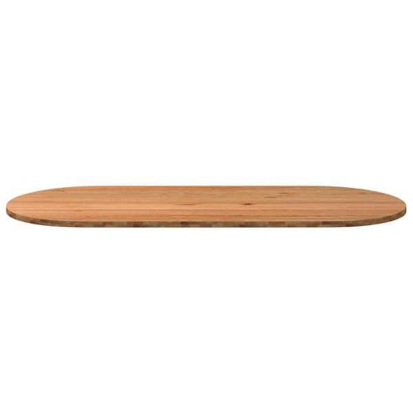 Tischplatte Hellbraun 280x120x4 cm Massivholz Eiche Oval