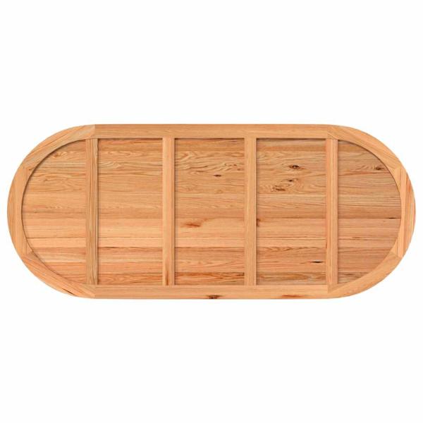 Tischplatte Hellbraun 280x120x4 cm Massivholz Eiche Oval