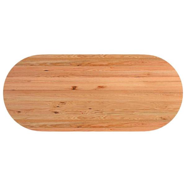 Tischplatte Hellbraun 280x120x4 cm Massivholz Eiche Oval