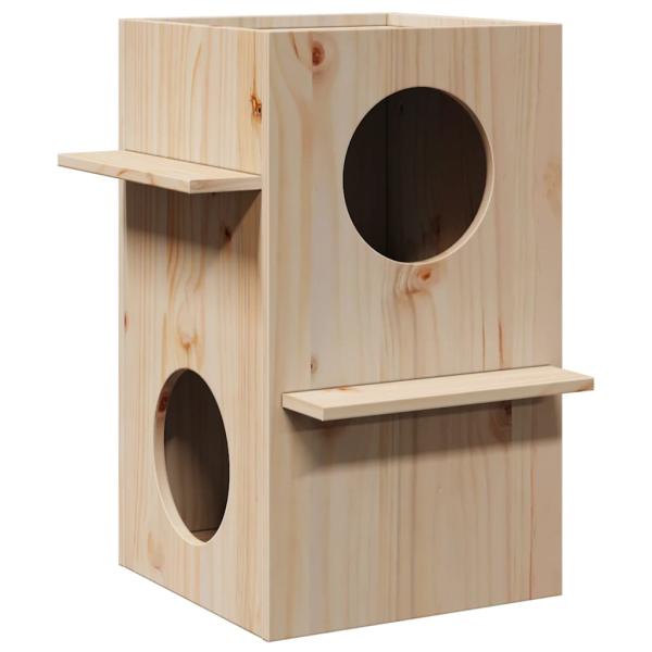 ARDEBO.de - Katzenhaus 43x43x60 cm Massivholz Kiefer