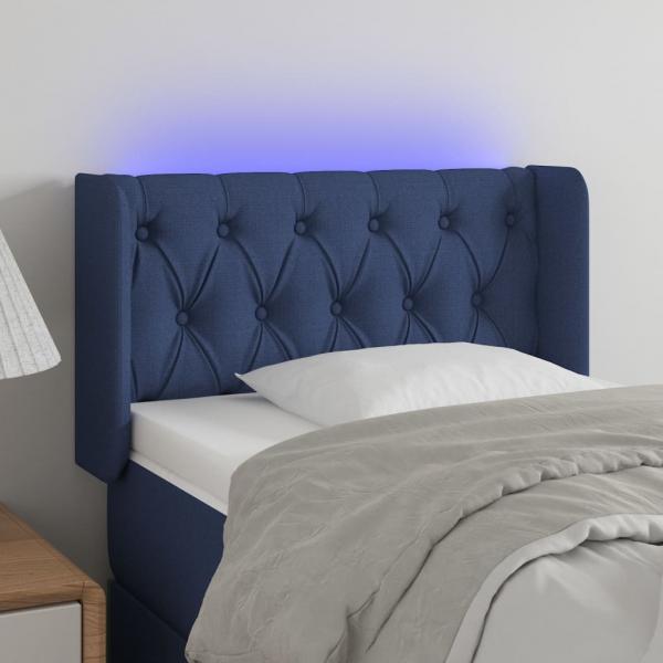 ARDEBO.de - LED Kopfteil Blau 83x16x78/88 cm Stoff