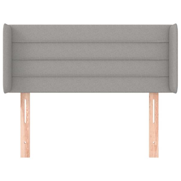 Kopfteil mit Ohren Hellgrau 103x16x78/88 cm Stoff