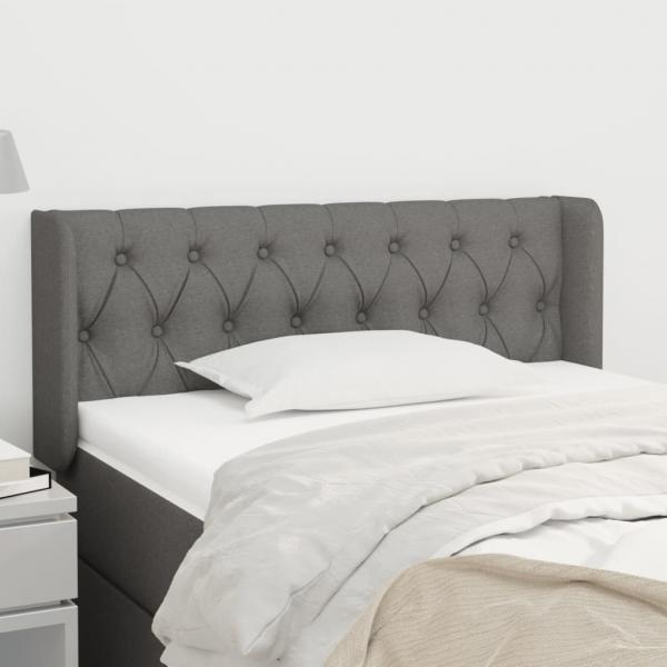 ARDEBO.de - Kopfteil mit Ohren Dunkelgrau 103x16x78/88 cm Stoff