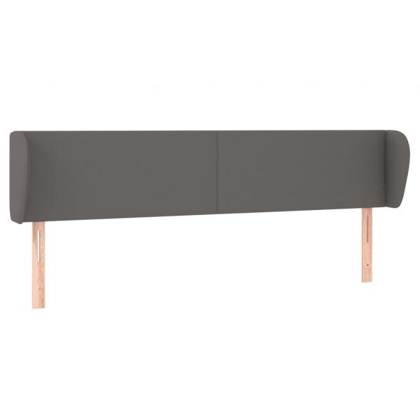 Kopfteil mit Ohren Grau 183x23x78/88 cm Kunstleder
