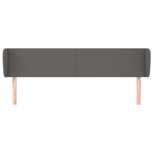 Kopfteil mit Ohren Grau 183x23x78/88 cm Kunstleder