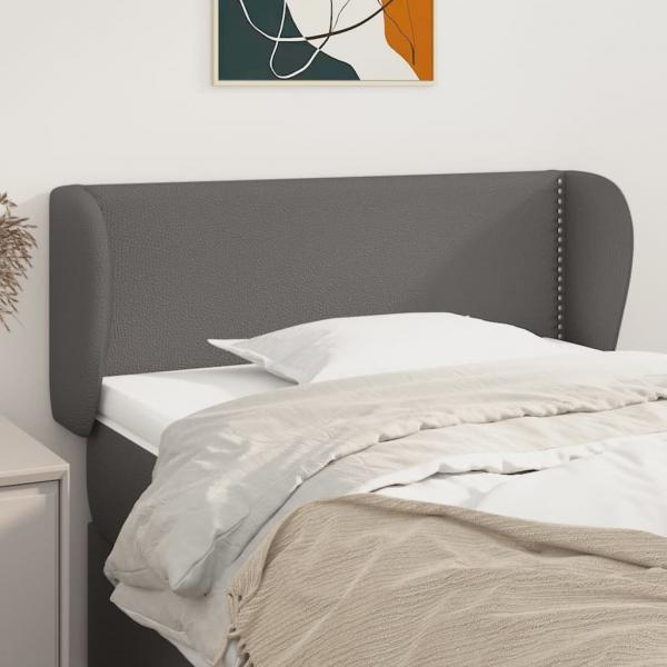 ARDEBO.de - Kopfteil mit Ohren Grau 103x23x78/88 cm Kunstleder