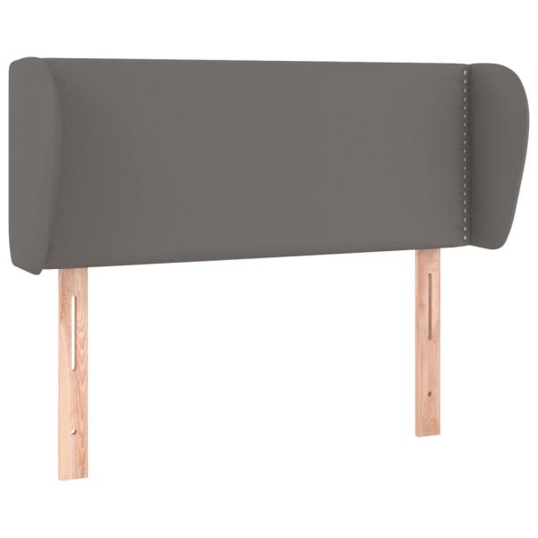 Kopfteil mit Ohren Grau 103x23x78/88 cm Kunstleder