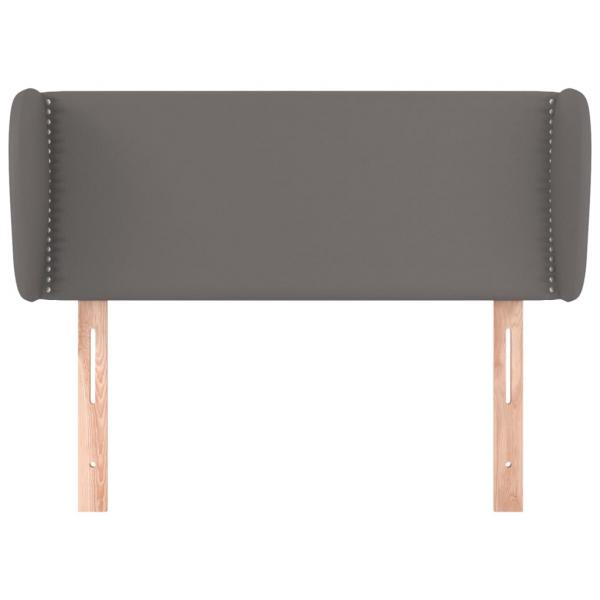 Kopfteil mit Ohren Grau 103x23x78/88 cm Kunstleder