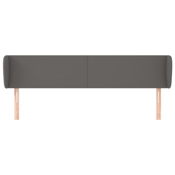 Kopfteil mit Ohren Grau 163x23x78/88 cm Kunstleder