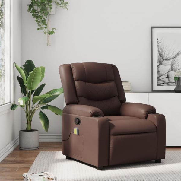 ARDEBO.de - Massagesessel Braun Kunstleder