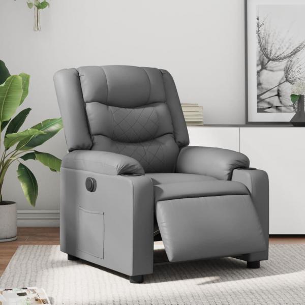 ARDEBO.de - Relaxsessel Elektrisch Grau Kunstleder