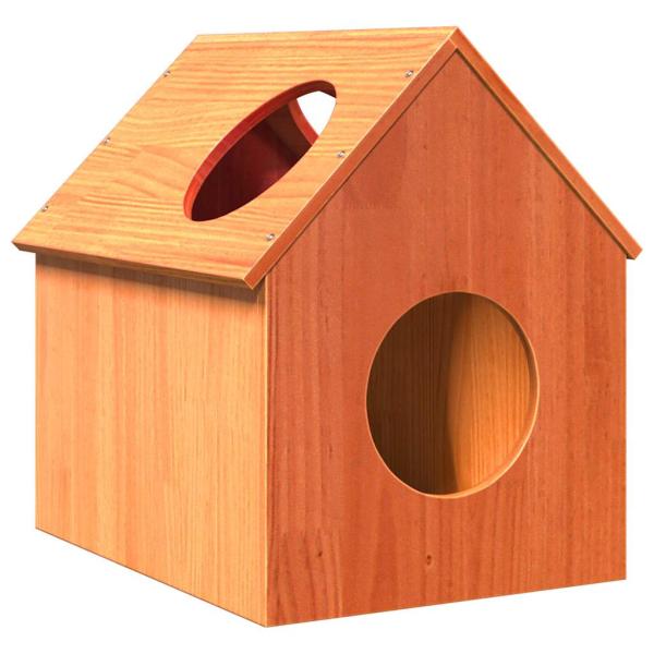 ARDEBO.de - Katzenhaus Wachsbraun 41x50x50 cm Massivholz Kiefer