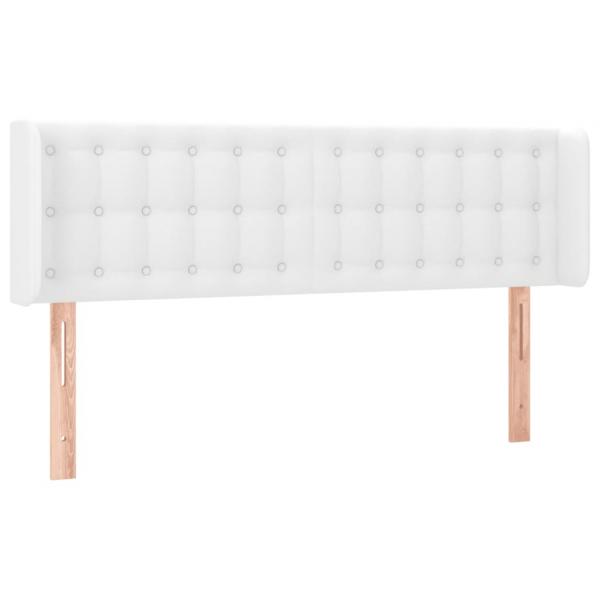 LED Kopfteil Weiß 147x16x78/88 cm Kunstleder