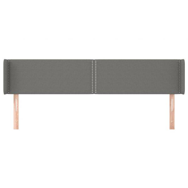 Kopfteil mit Ohren Dunkelgrau 203x16x78/88 cm Stoff