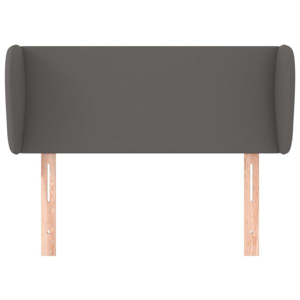 Kopfteil mit Ohren Grau 103x23x78/88 cm Kunstleder