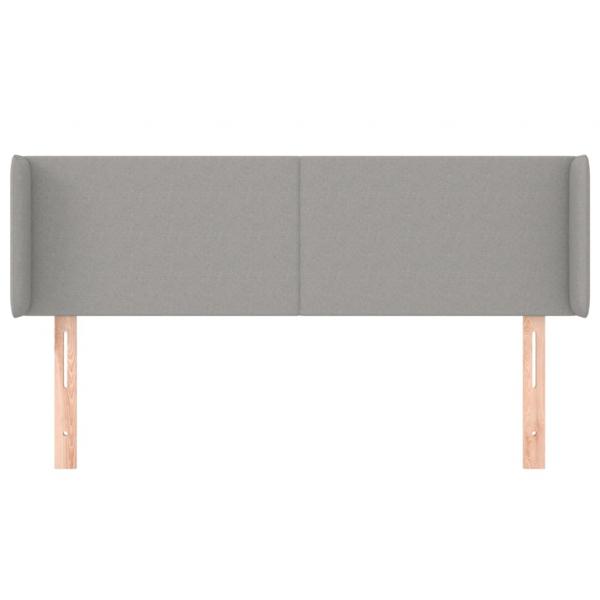 Kopfteil mit Ohren Hellgrau 147x16x78/88 cm Stoff