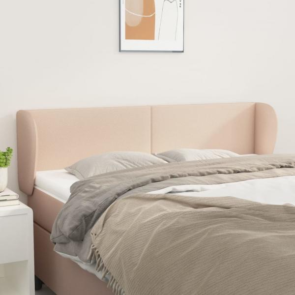 ARDEBO.de - Kopfteil mit Ohren Cappuccino-Braun 147x23x78/88 cm Kunstleder