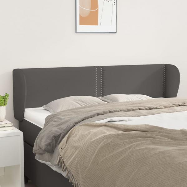 ARDEBO.de - Kopfteil mit Ohren Grau 147x23x78/88 cm Kunstleder