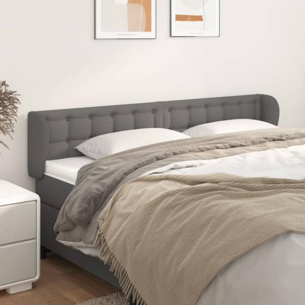 ARDEBO.de - Kopfteil mit Ohren Grau 163x23x78/88 cm Kunstleder