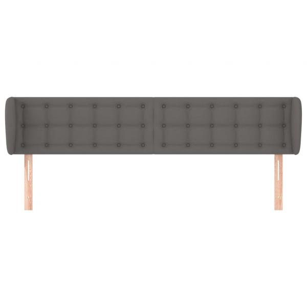 Kopfteil mit Ohren Grau 163x23x78/88 cm Kunstleder