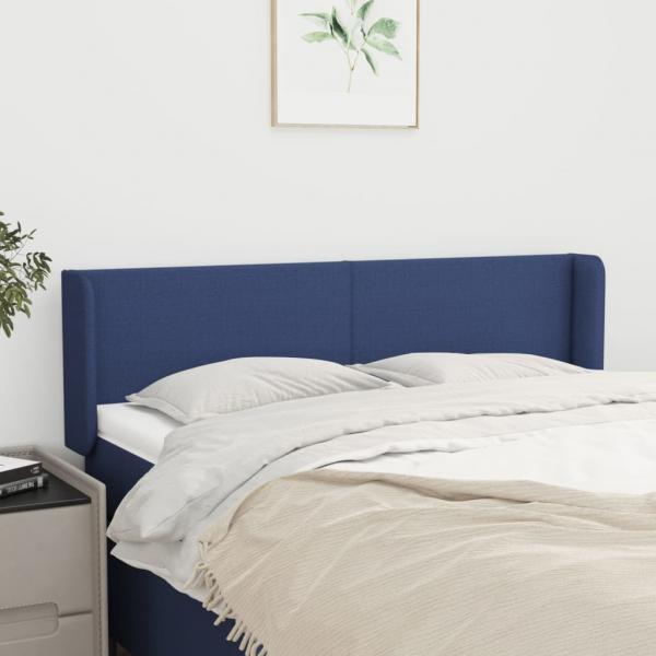 ARDEBO.de - Kopfteil mit Ohren Blau 147x16x78/88 cm Stoff