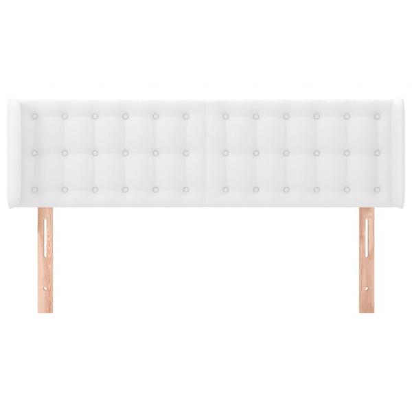 Kopfteil mit Ohren Weiß 147x16x78/88 cm Kunstleder